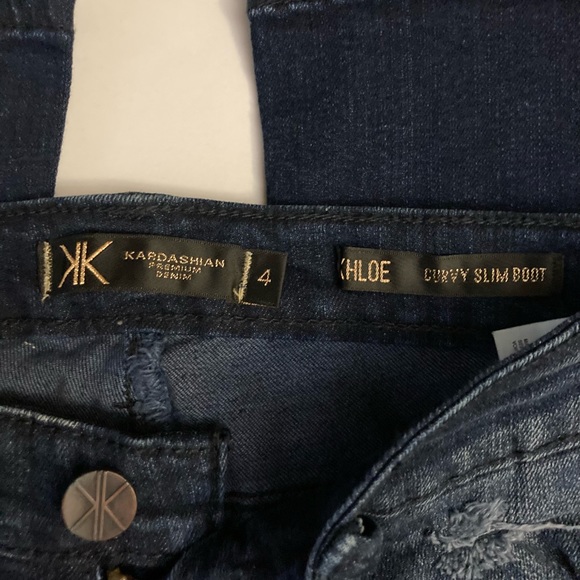 NWT Kardashian Khloe curvy slim bootcut size 4 jeans 33” inseam - Picture 2 of 5